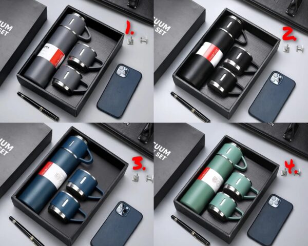 Gift pack portable vacuum flask with cups