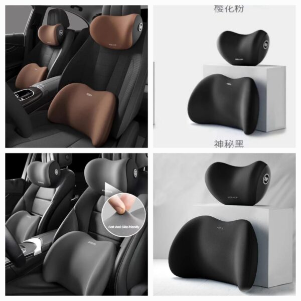 2 piece memory foam  car headrest lumbar support